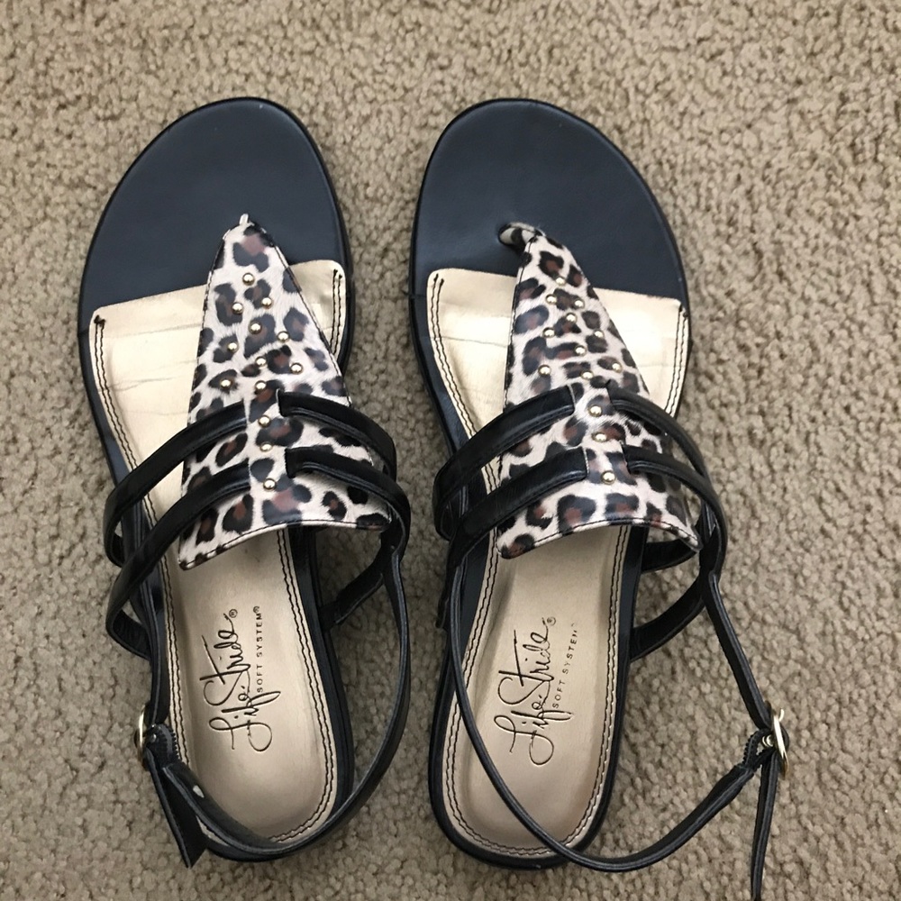Life Stride leopard print sandals